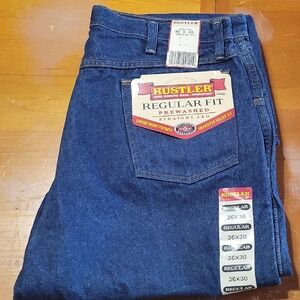 Rustler Men's Relaxed Fit Jeans - Deep Blue